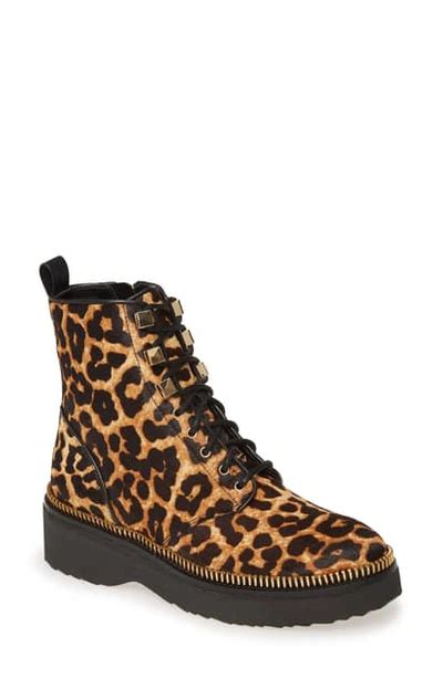 michael kors haskell combat boots leopard|Haskell Leopard Calf Hair Combat Boot .